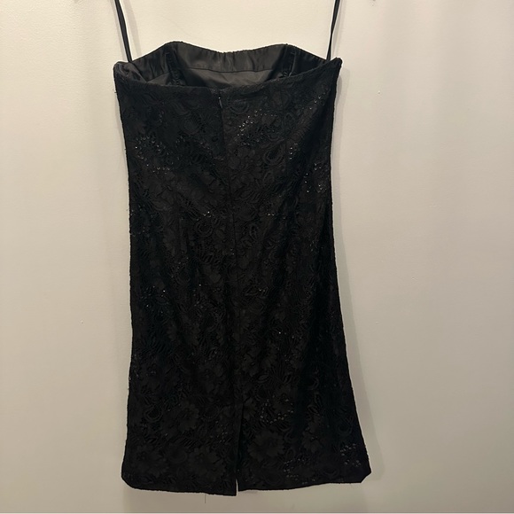 BCBG Maxazria Black Lace and Sequins Strapless dress. Women’s Medium. - Picture 3 of 10